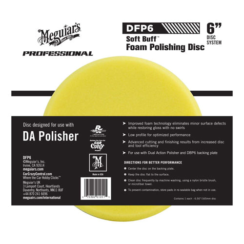 Soft Buff DA Foam Polishing Disc 6 inch
ook geschikt voor de "oudere G220 machine"